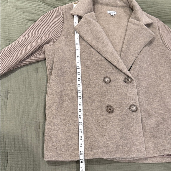 Splendid Women’s Singrid Double-Breasted Wool Blend Brown Pea Coat Jacket - L - Picture 7 of 10